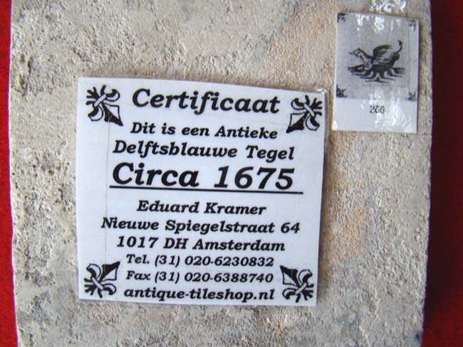 A 17th century Dutch Delft tile circa 1675 — image 3